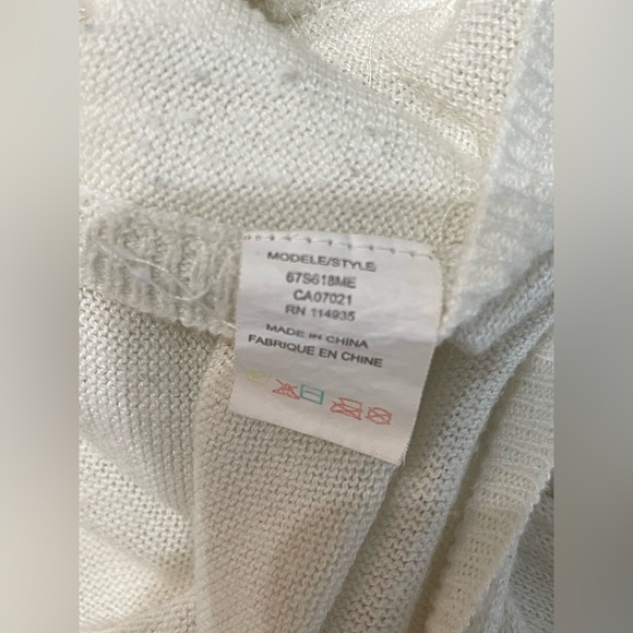 Cream Side Split Longsleeve Knit Top - size S - Picture 3 of 5